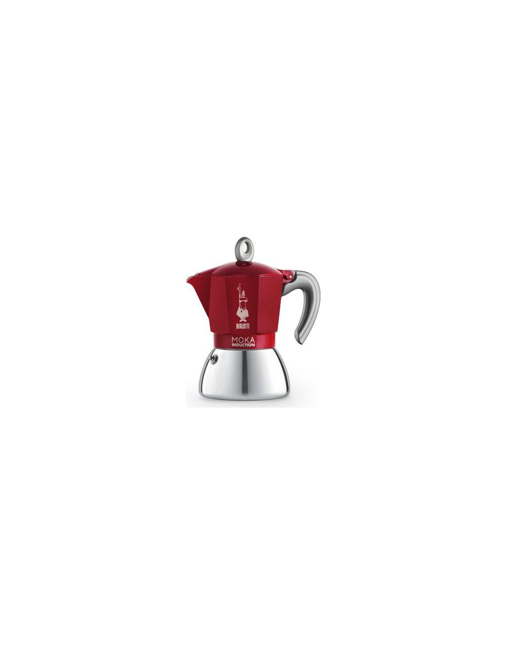 Cafetera Mini Express con base roja y 2 vasos - Aluminio - Bialetti