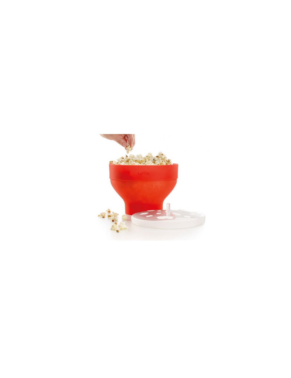 Kit pop corn para microondas Lekue rojo